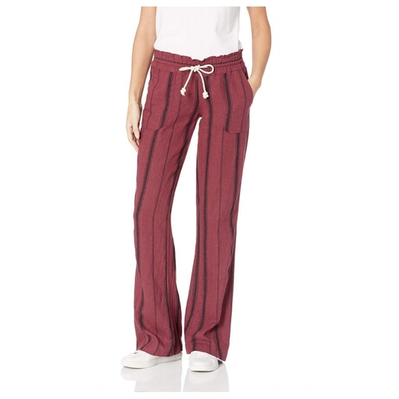 roxy oceanside flared linen pants